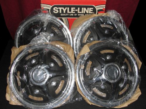 Vintage set of del-met wheel covers style-line 15&#034; hubcaps pinto maverick impala