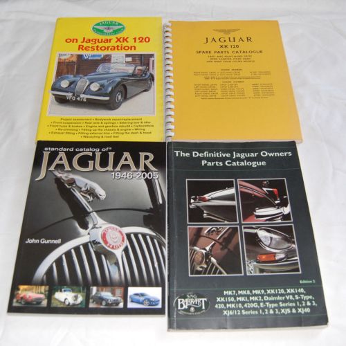 Jaguarxk120 restoration and spare parts catalogues - lot of 4 jaguar books