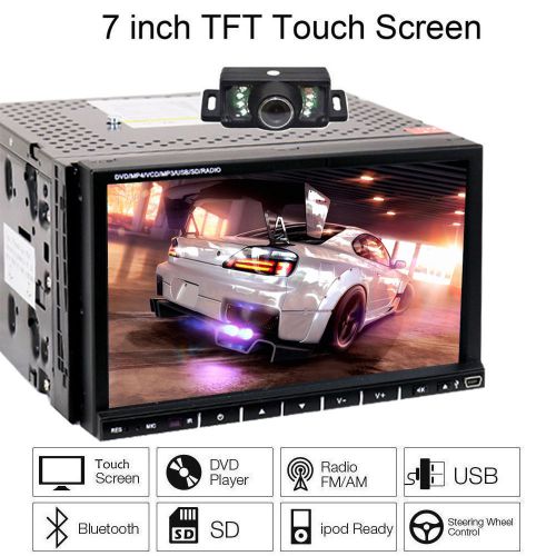Touch screen hd double 2 din car stereo dvd player bluetooth ipod mp3 tv+camera