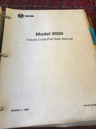 Saab 9000 factory service information shop failure code flat rate manual oem