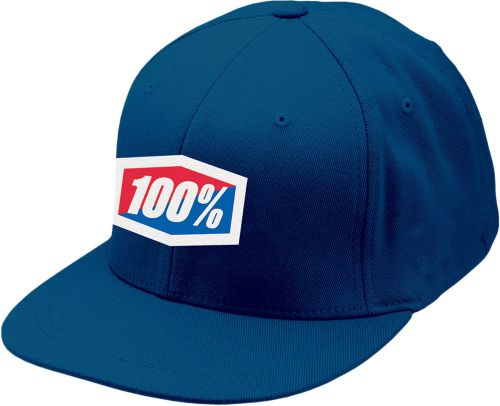 100% motorcycle hat cap icon flexfit flat bill navy blue large / extra large xl
