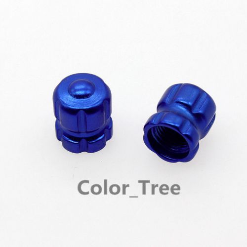 2x blue cnc tire air valve stem pressure dust cap piston for yamaha mt-07/fz-07