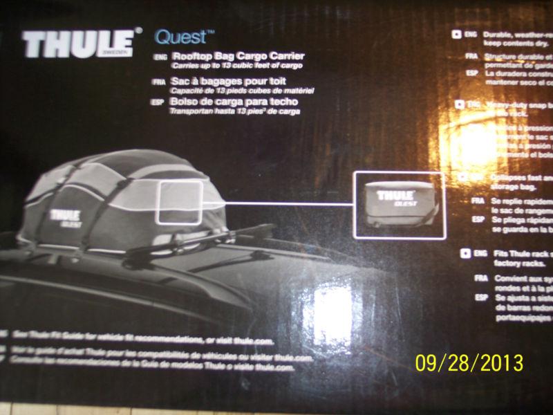 Bnib thule sweden quest vehicle rooftop cargo carrier -846- holds 13 cubic feet