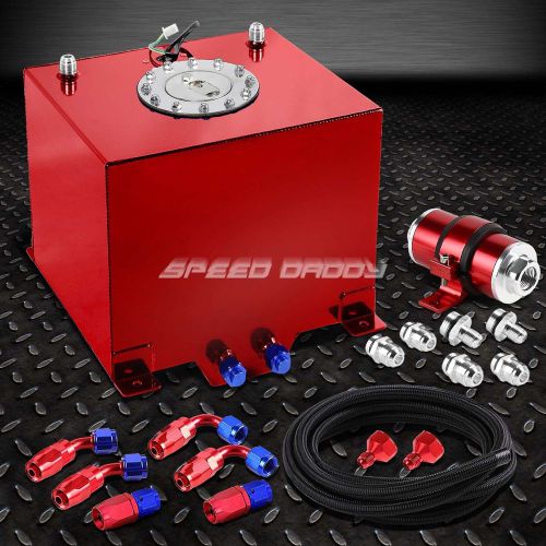 5 gallon/18.8l aluminum fuel cell tank+feed line kit+30 micron inline filter red