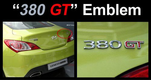 Genesis coupe 380 gt hyundai genuine 86312 2m000 emblem loge trunk korea chrome