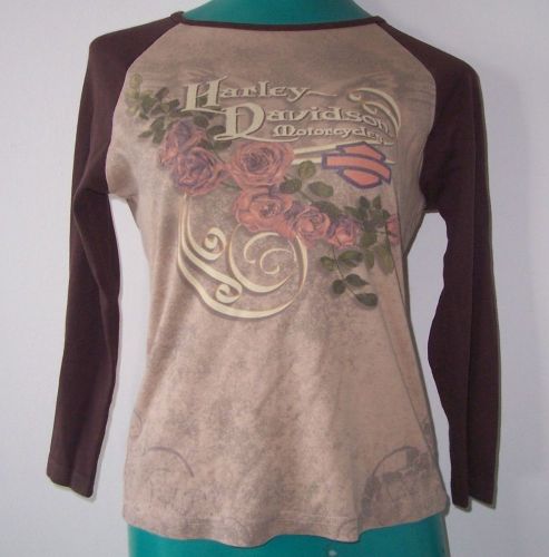 Vintage women&#039;s mile high harley davidson denver colorado jersey t shirt sm