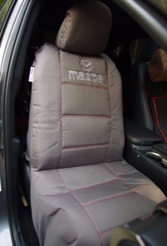 Car seat covers pair superior quality airbag canvas universal size (fits: mazda)