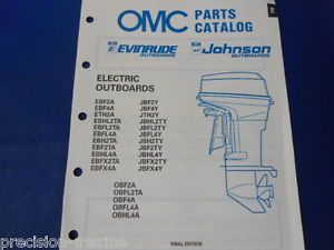 1989 omc evinrude johnson parts catalog , eob models