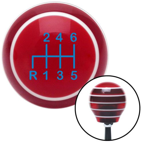 Blue shift pattern 21n red stripe shift knob with m16 x 1.5 insertrod pool