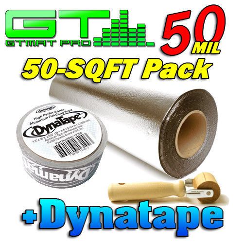 Gtmat pro 50mil 50sqft bulk pack car audio sound deadener+ dynatape + roller