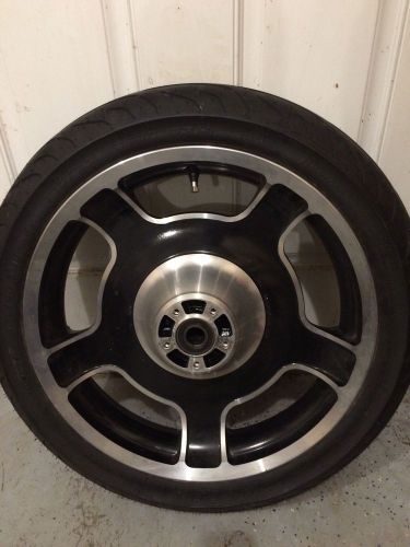 2012 harley davidson street glide 18&#034; front wheel with almost new tire