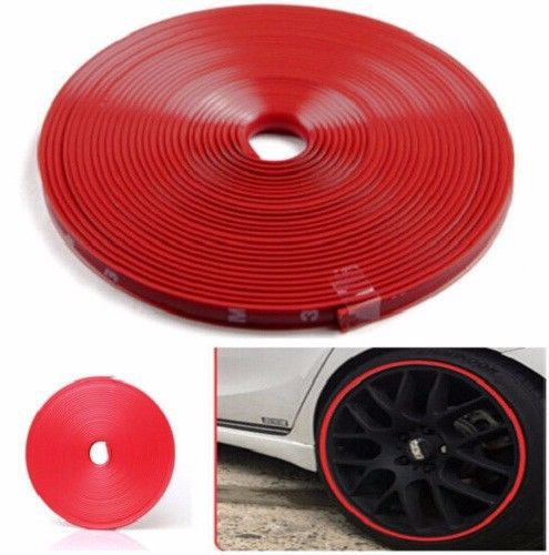 Red car wheel rim hub tape protectors vehicle trims tire guards line moulding