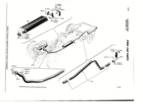 1959 ford 6 cylinder convertible exhaust system, aluminized