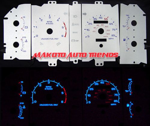 85mph euro reverse glow indiglo gauge face new for 1987-1989 ford mustang lx
