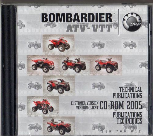 2005 bombardier atv service,parts,owners manual on cd rom 219 700 012 (950)