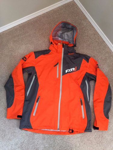 Fxr mens orange/charcoal snowmobile recoil lite trilaminate jacket fox racing
