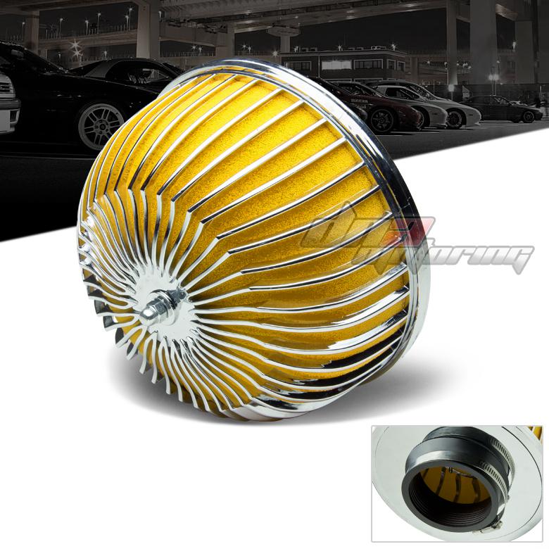 3" yellow cold air/short ram intake/turbocharger race mushroom washable filter