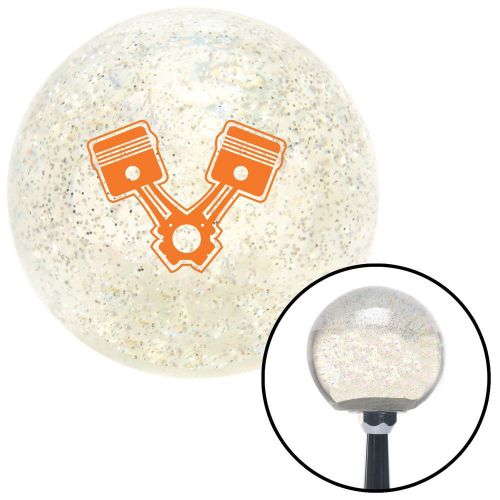 Orange 2 pistons clear metal flake shift knob with m16 x 1.5 insertlever