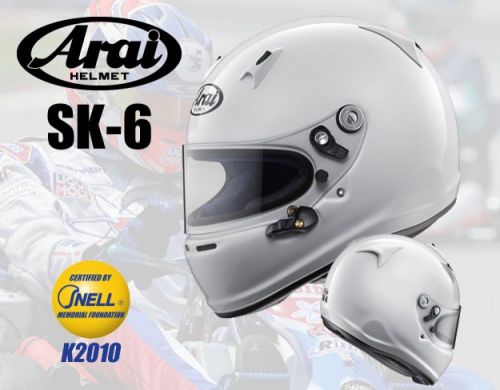 Racing cart helmet arai sk-6 ped white new!! from japan (1000)