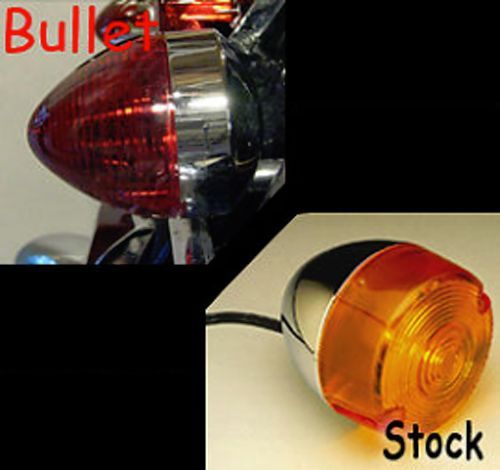 1 pr.1986-2001 78mm high hat style red bullet turn signal lens fits rear