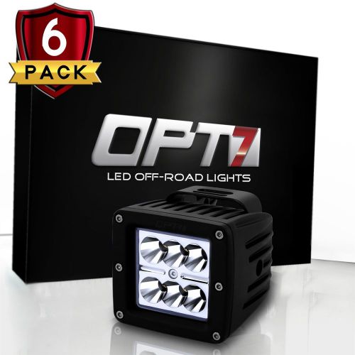 6 pack lot opt7 18w cree led pods spot square work light bars truck suv 4x4 atv