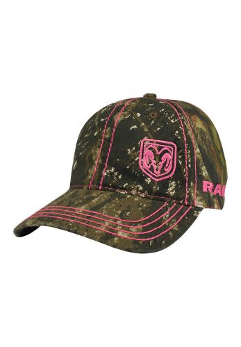 Brand new camoflauge or camo pink stitch dodge ram ladies mossy oak hat cap!