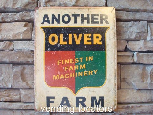 Oliver farm machinery tractor metal 16&#034; x 12&#034; vintage style part case john deere