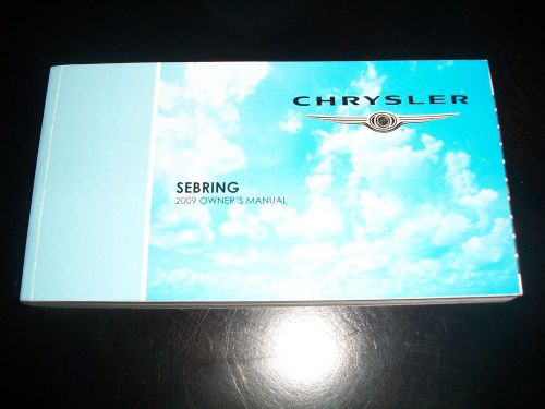 2009 chrysler sebring sedan owners owner&#039;s manual guide books literature