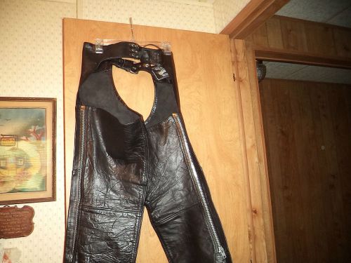 Ladies leather motorcycle chaps sz small by &#034; silver bike&#034;