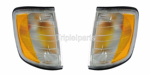 Freightliner fld 1990-2007 2005 2006 clear turn signal corner lights lamps pair