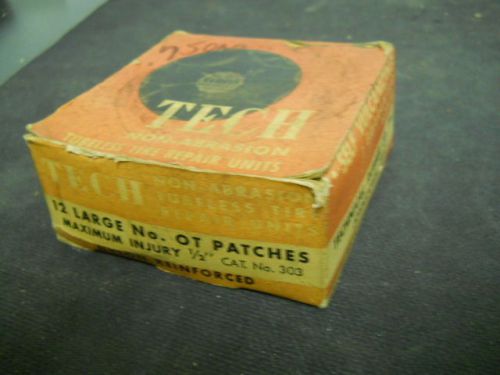 Nos vintage box of 6 tech large no. ot patches, max injury 1/2&#034;, cat. no. 303