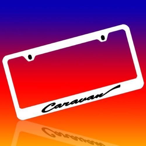 Dodge *caravan* genuine engraved chrome license plate frame tag holder *script*