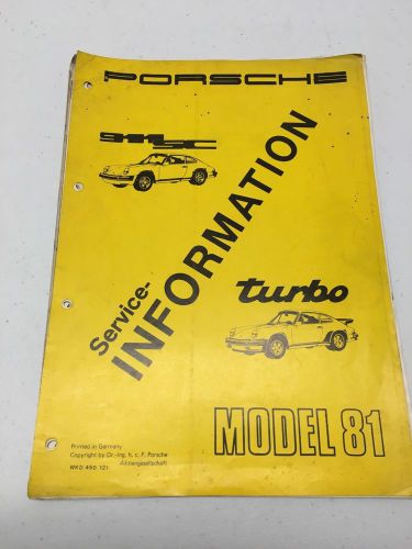 1981 porsche 911 carrera 911 turbo service information manual wiring diagram oem