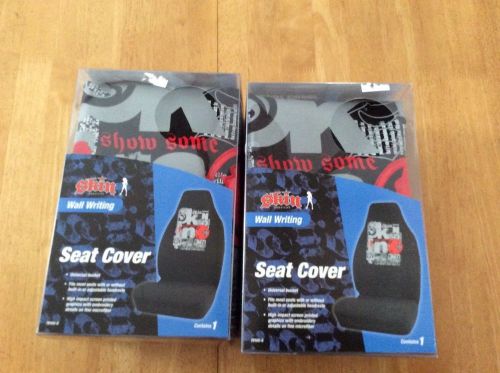 New skin industries black show some skin seat covers set two 2 universal bucket