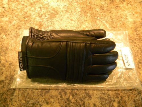 New vintage polaris black leather low cuff gloves medium
