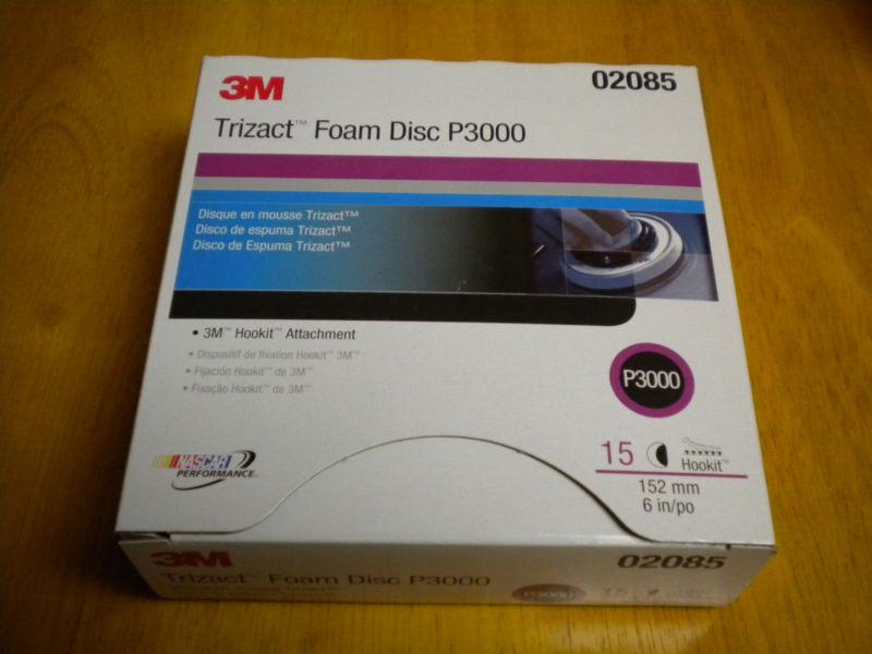 3m trizact 6 inch foam disc p3000 box of 15 pieces hookit 02085 sanding 