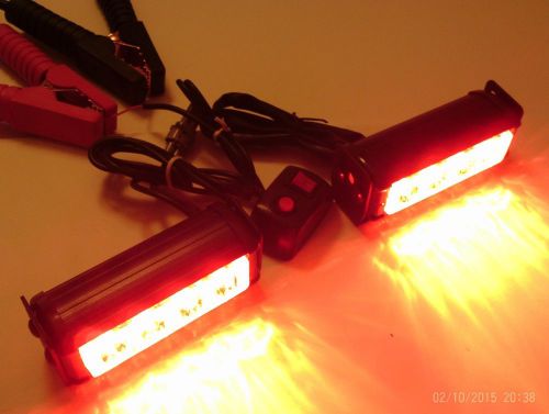 2x5&#034; 24w 8 led warning grill/deck light bar red
