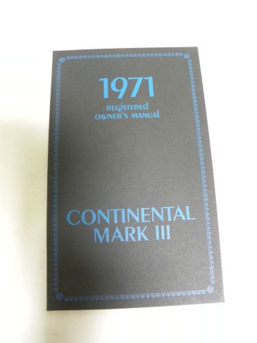 Vtg 1971 lincoln continental mark iii original owner&#039;s manual guide book (a4)