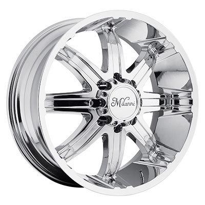24" milanni kool whip 8/ 8x6.5 yukon xl 2500 suburban sierra yukon chrome wheels