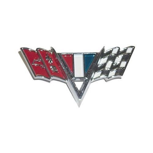 Goodmark emblem chrome fender v-flags logo chevy camaro/chevy ii/chevelle ea