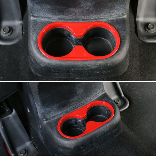 Us ship red inner rear water cup holder trim cover for jeep wrangler jk 11-16