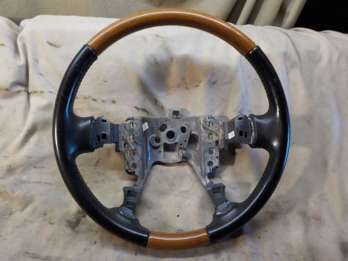 02 cadillac seville sls sts black leather and wood grain steering wheel