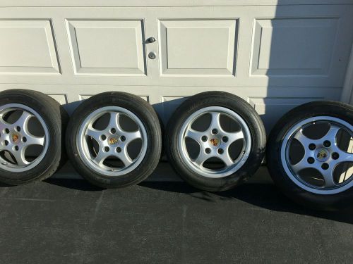 16&#034; porsche wheels rims &amp; dunlop tires