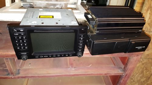05~08 genuine porsche cayenne pcm2.1 monitor radio +bose most amp and cd changer