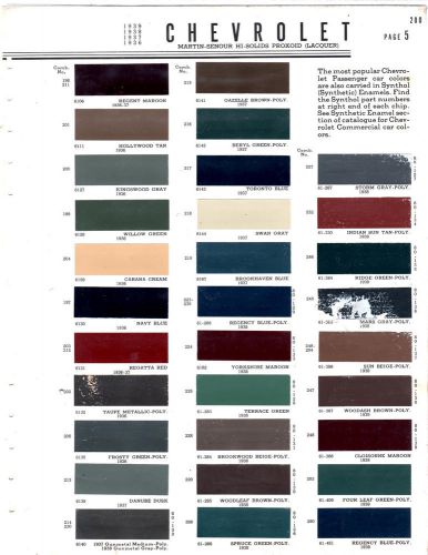 1957 Chevy Color Chart