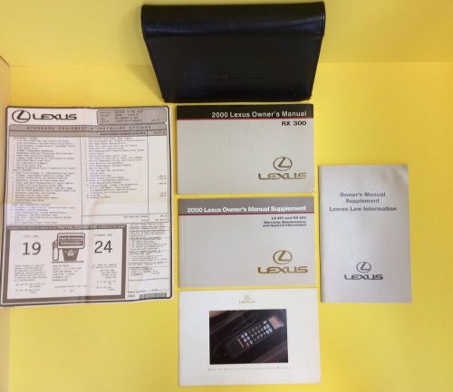 2000 lexus rx300 owners manual leather case original window sticker nice #f6