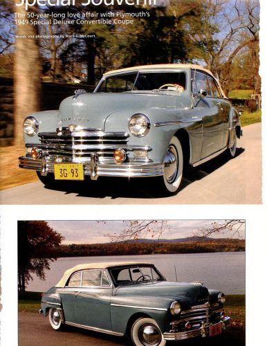 1949 plymouth deluxe convertible 4 page color article
