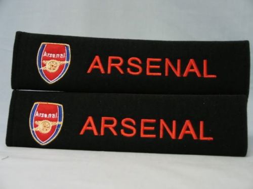 Seat belt soft pads cover arsenal football club logo