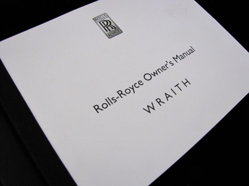 2013-2014  rolls-royce wraith owners manual set #o855
