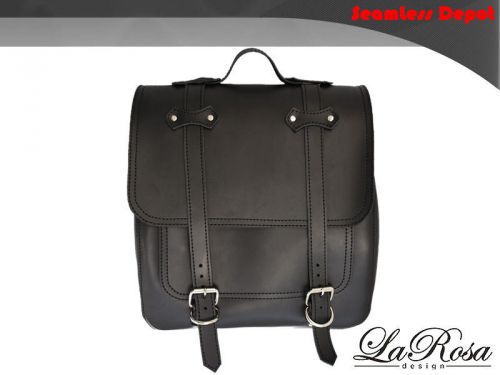 Larosa black cowhide leather postal style harley softail bobber fender saddlebag